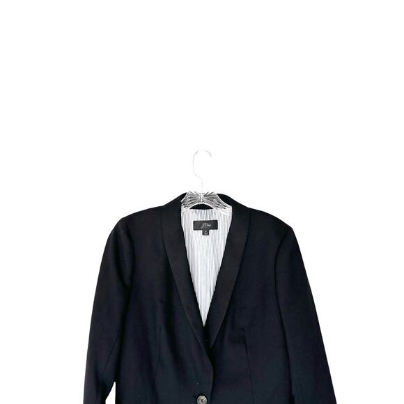 J.Crew Black Preppy Academia Wool‎ Flannel Parke Blazer Size 2 Style J5627 - Picture 4 of 14